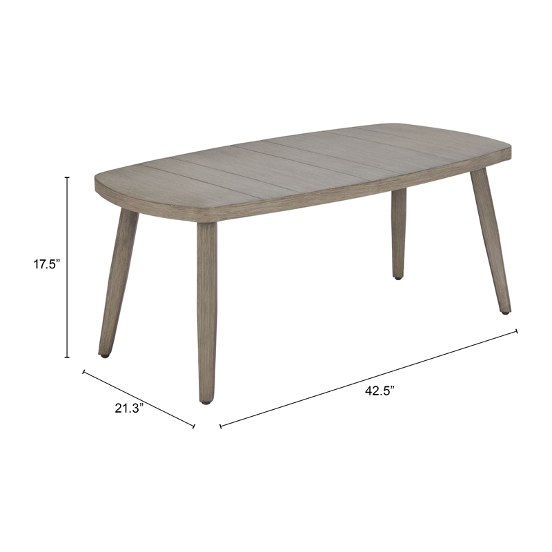 Pemberly Row Modern / Contemporary Aluminum Coffee Table Brown