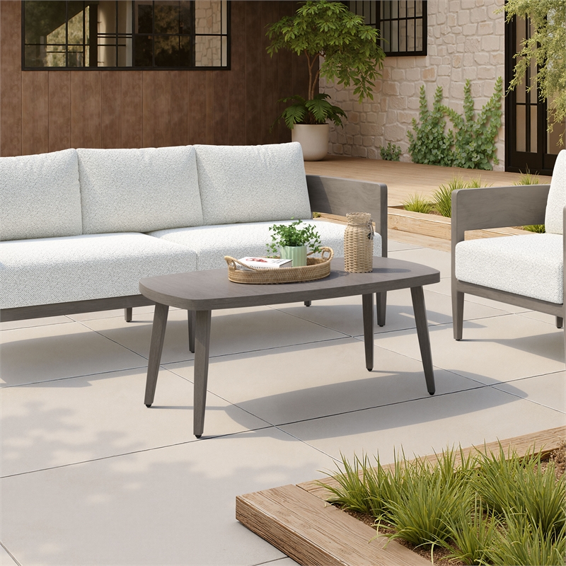 Pemberly Row Modern / Contemporary Aluminum Coffee Table Brown