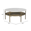 Pemberly Row Modern / Contemporary Metal Coffee Table White & Brass