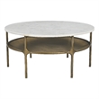 Pemberly Row Modern / Contemporary Metal Coffee Table White & Brass