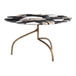 Pemberly Row Contemporary Iron and Terrazzo Coffee Table in Multi-Color
