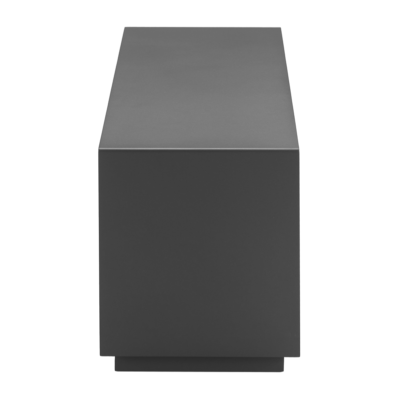 Pemberly Row Contemporary Faux Wood Aluminum Coffee Table in Charcoal