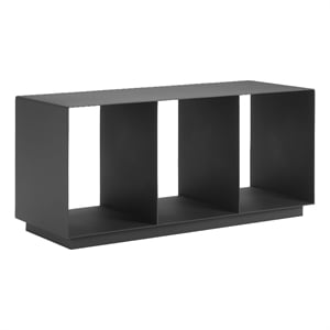 Pemberly Row Contemporary Faux Wood Aluminum Coffee Table in Charcoal