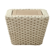 Pemberly Row Contemporary Aluminum Coffee Table White & Natural