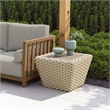 Pemberly Row Contemporary Aluminum Coffee Table White & Natural