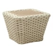 Pemberly Row Contemporary Aluminum Coffee Table White & Natural