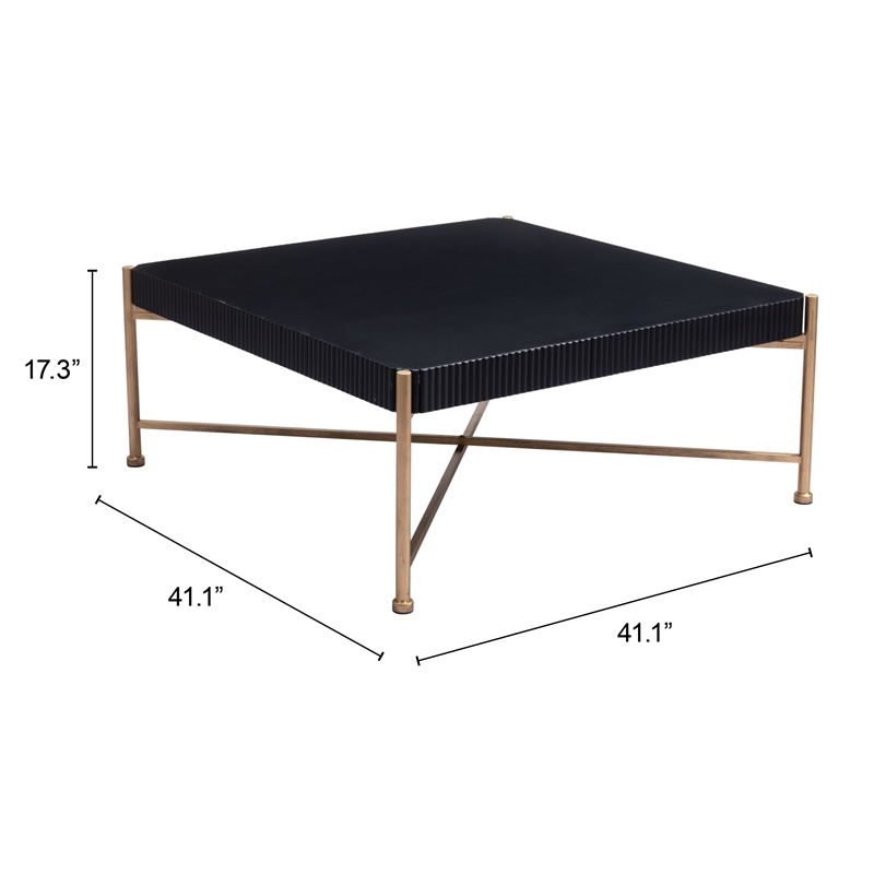 Pemberly Row Modern / Contemporary Wood Coffee Table Black Finish