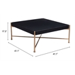 Pemberly Row Modern / Contemporary Wood Coffee Table Black Finish