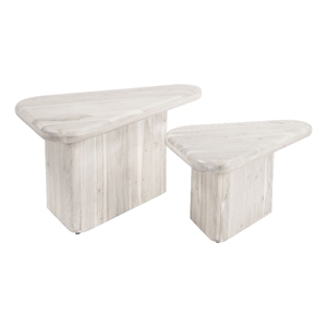 Pemberly Row Contemporary Coffee Table Set (2-Piece) Natural
