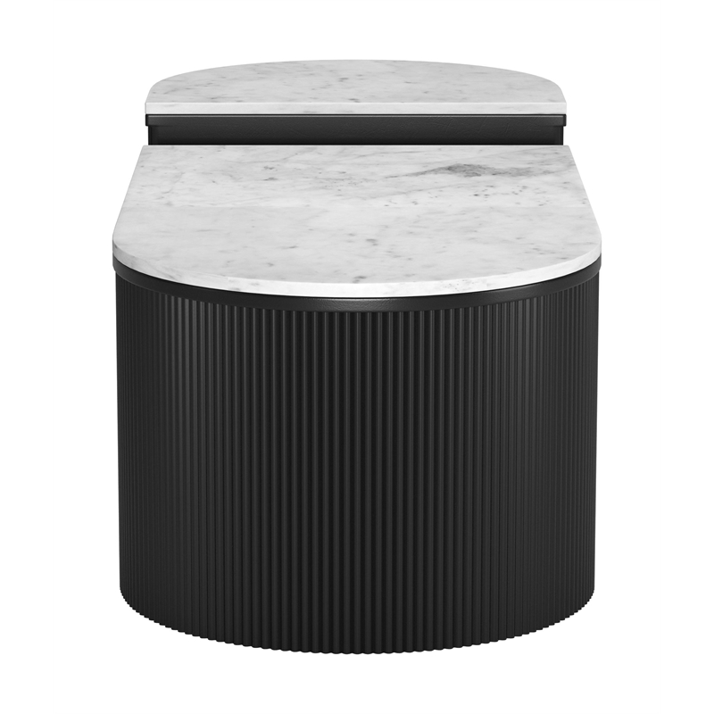 Pemberly Row Contemporary Coffee Table Set (2-Piece) White & Black