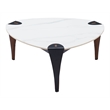 Pemberly Row Faux Marble Sintered Stone and Steel Coffee Table Multi-Color