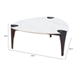 Pemberly Row Faux Marble Sintered Stone and Steel Coffee Table Multi-Color