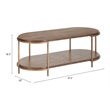 Pemberly Row Contemporary Engineered Wood Coffee Table Brown