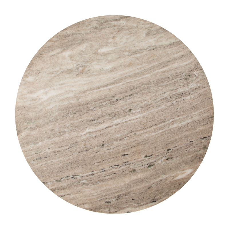 Pemberly Row Engineered Wood/Marble Top Round Coffee Table in Multi-Color