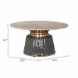 Pemberly Row Engineered Wood/Marble Top Round Coffee Table in Multi-Color