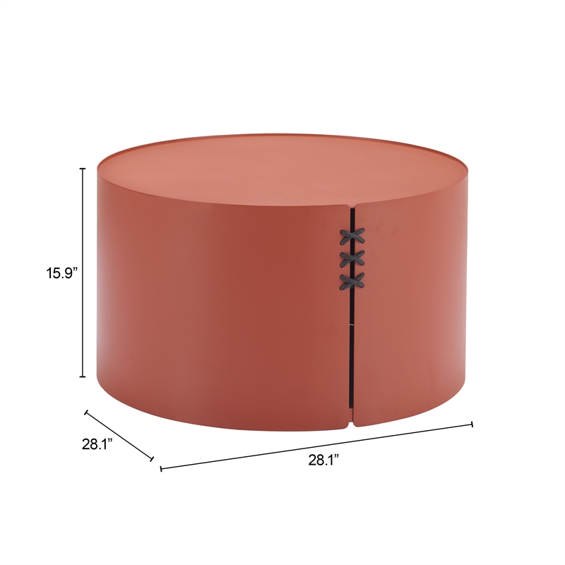 Pemberly Row Contemporary Assembled Aluminum Coffee Table Brown