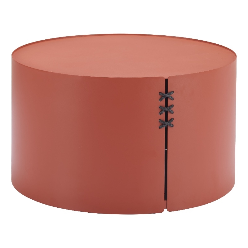 Pemberly Row Contemporary Assembled Aluminum Coffee Table Brown