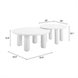 Pemberly Row Contemporary Aluminum Coffee Table Set (2-Piece) White