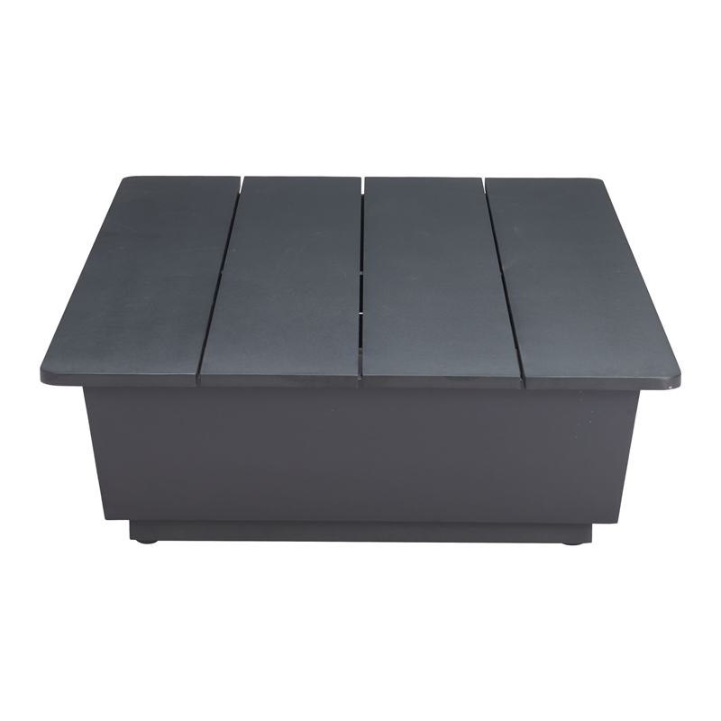 Pemberly Row Contemporary Assembled Aluminum Coffee Table Black