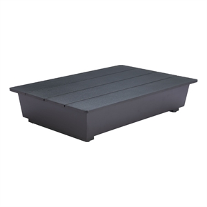 Pemberly Row Contemporary Assembled Aluminum Coffee Table Black