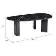Pemberly Row Contemporary Engineered Wood Coffee Table Black