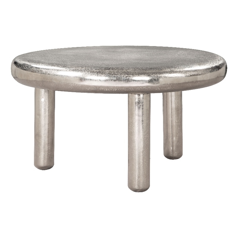 Pemberly Row Modern / Contemporary Metal Coffee Table Silver