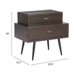 Pemberly Row Contemporary Assembled Engineered Wood Side Table Brown