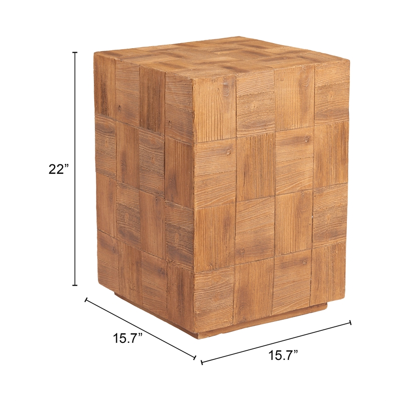 Pemberly Row Contemporary Assembled Metal Side Table Natural