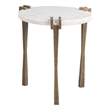 Pemberly Row Modern / Contemporary Metal Side Table White Finish