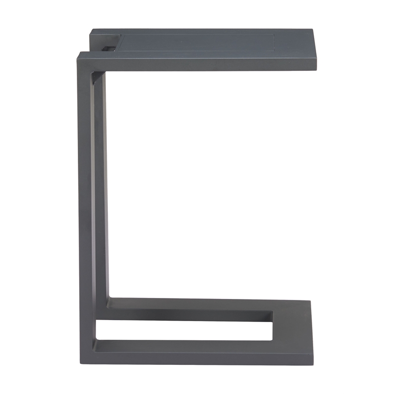 Pemberly Row Contemporary Assembled Aluminum Side Table Black
