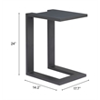 Pemberly Row Contemporary Assembled Aluminum Side Table Black