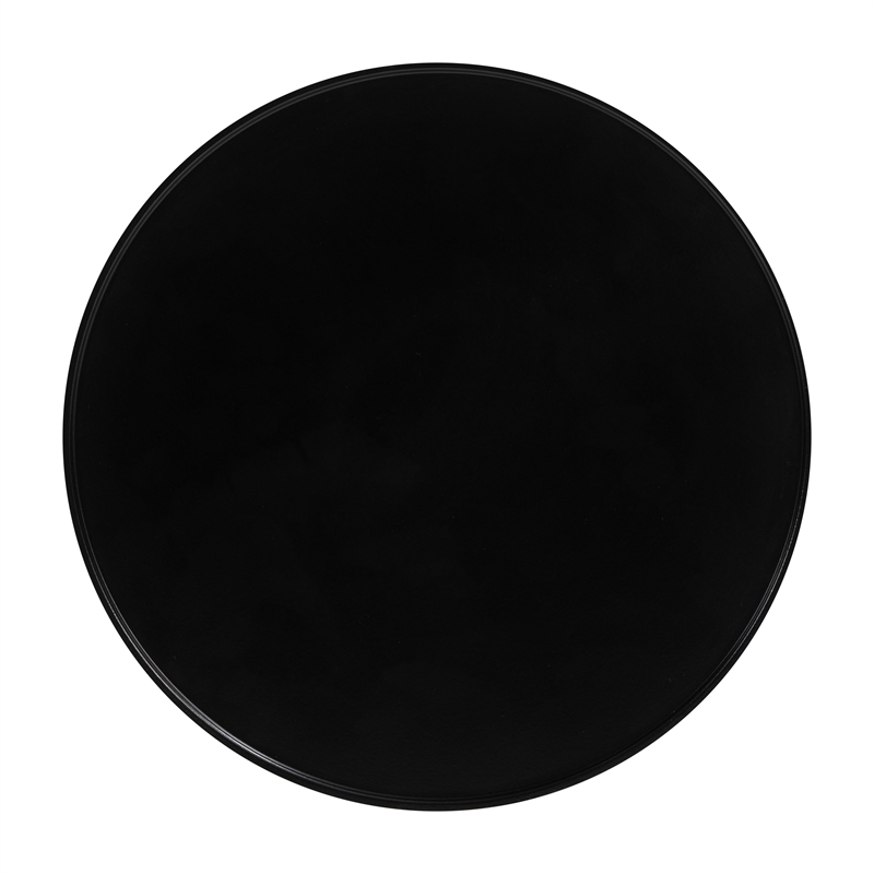 Pemberly Row Contemporary Painted Iron/Marble Round End Table in Multi-Color