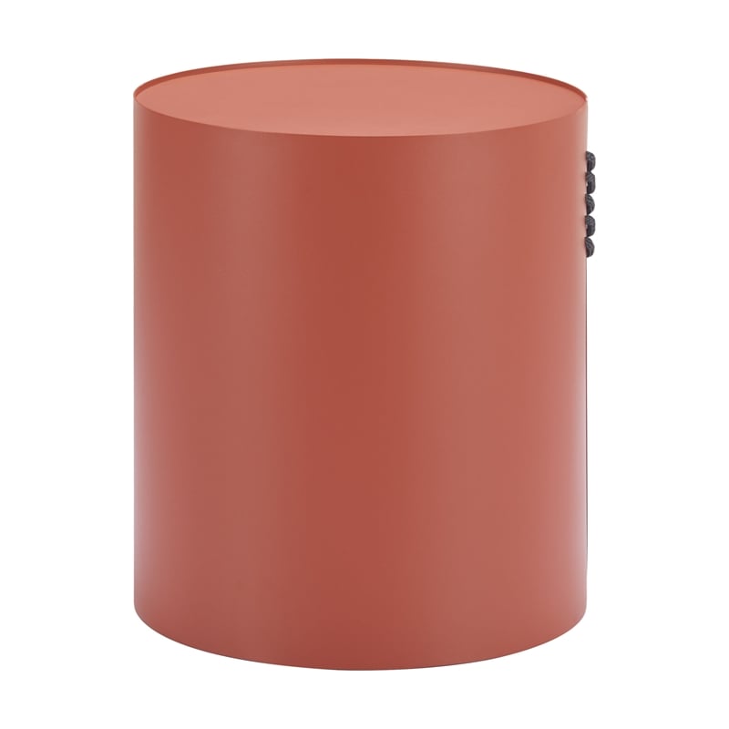 Pemberly Row Contemporary Assembled Aluminum Side Table Brown