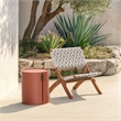 Pemberly Row Contemporary Assembled Aluminum Side Table Brown