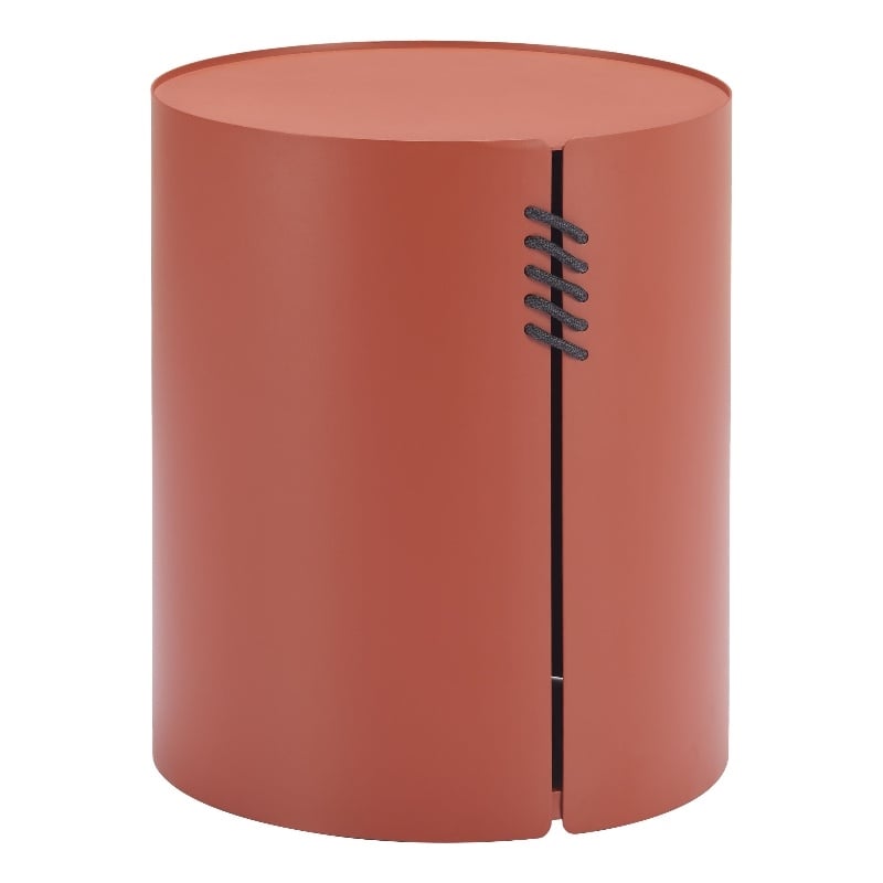 Pemberly Row Contemporary Assembled Aluminum Side Table Brown