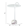 Pemberly Row Modern / Contemporary Metal Side Table White Finish