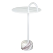 Pemberly Row Modern / Contemporary Metal Side Table White Finish
