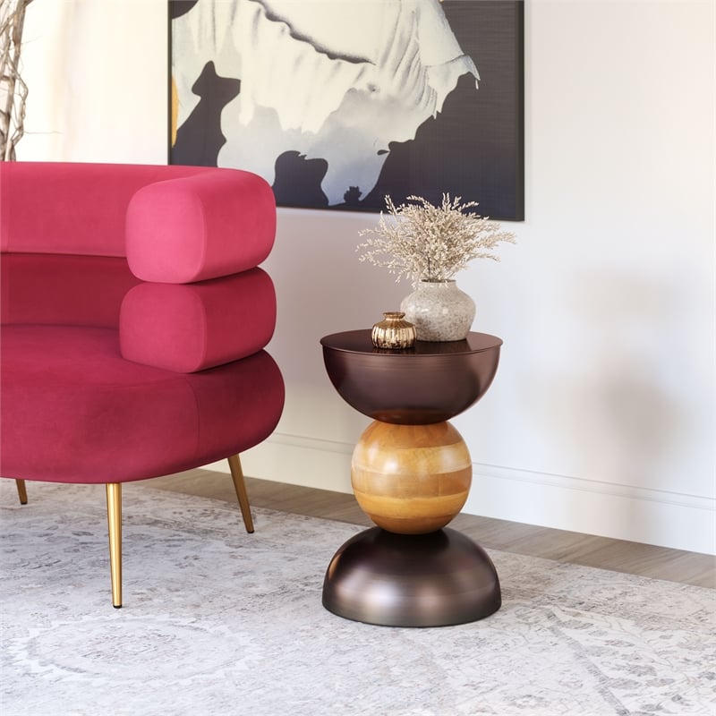 Pemberly Row Modern / Contemporary Assembled Metal Side Table Bronze