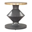 Pemberly Row Contemporary Electroplated Iron Round End Table in Multi-Color