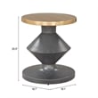 Pemberly Row Contemporary Electroplated Iron Round End Table in Multi-Color