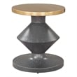 Pemberly Row Contemporary Electroplated Iron Round End Table in Multi-Color