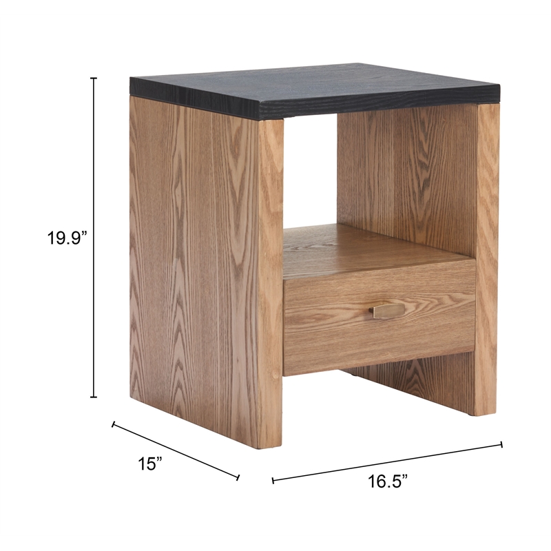 Pemberly Row Contemporary Assembled Engineered Wood Side Table Black