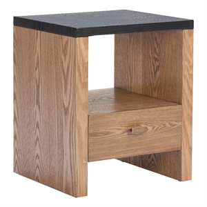 Pemberly Row Contemporary Assembled Engineered Wood Side Table Black