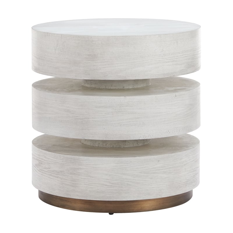 Pemberly Row Contemporary Engineered Wood Side Table Oak White
