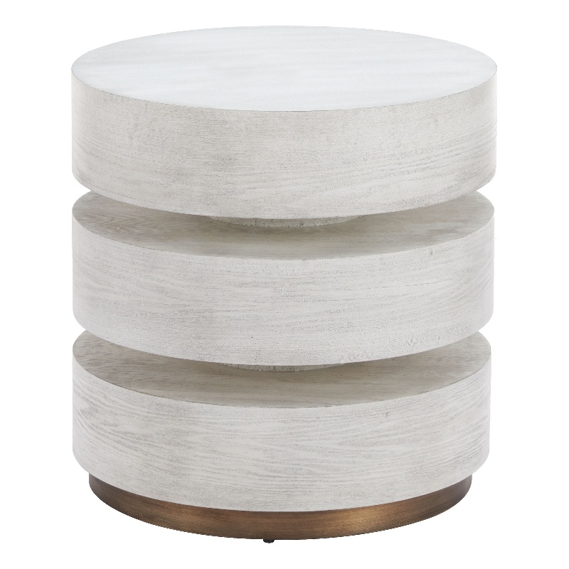 Pemberly Row Contemporary Engineered Wood Side Table Oak White
