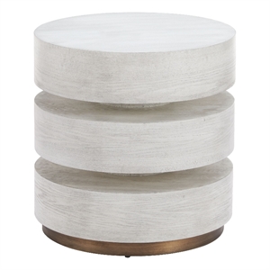 Pemberly Row Contemporary Engineered Wood Side Table Oak White