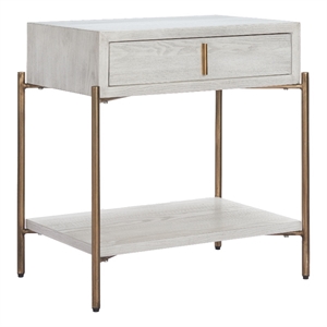 Pemberly Row Contemporary Engineered Wood Side Table Oak White