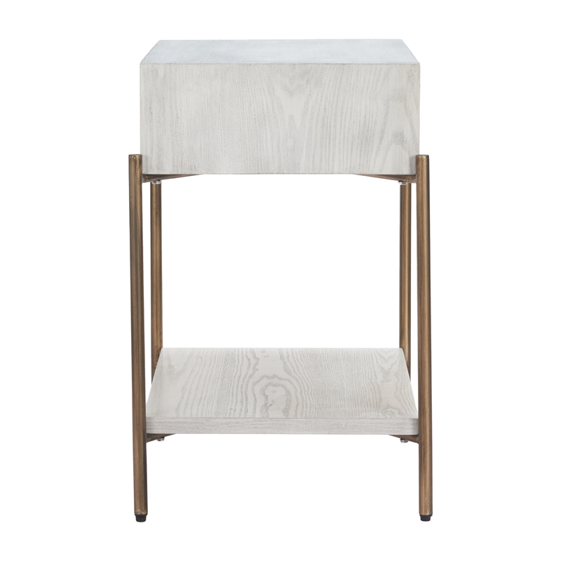 Pemberly Row Contemporary Engineered Wood Side Table Oak White