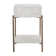 Pemberly Row Contemporary Engineered Wood Side Table Oak White