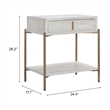 Pemberly Row Contemporary Engineered Wood Side Table Oak White